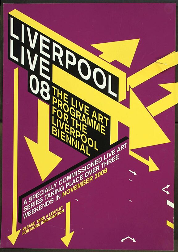 Poster for 2008 live art programme, Liverpool Live