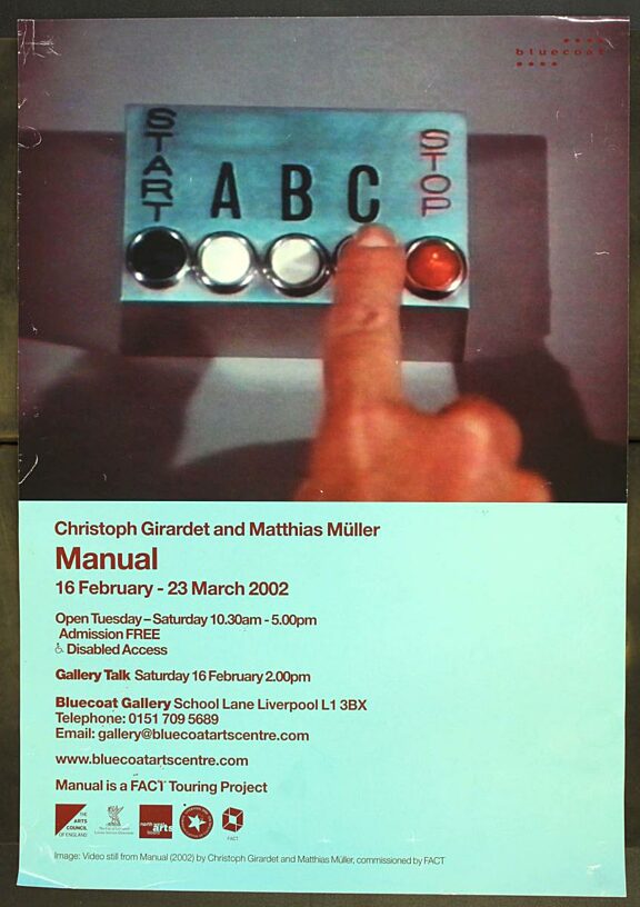Poster for Manual exhibition by Christoph Girardet and Matthias Müller