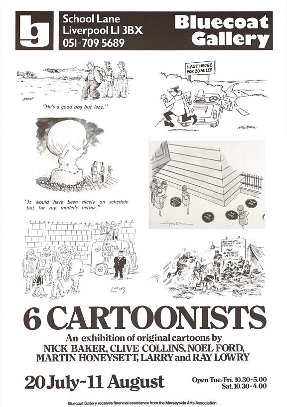6 Cartoonists exhibition poster