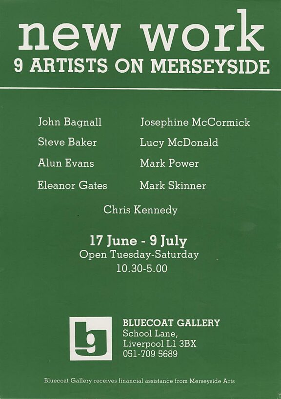 Poster for New Work: 9 Artists on Merseyside exhibition