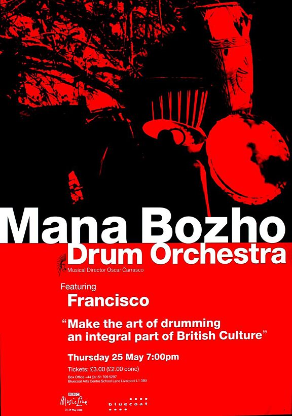 Poster for Mana Bozho Drum Orchestra performance