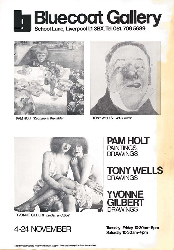 Poster for exhibition, Pam Holt, Tony Wells, Yvonne Gilbert: paintings & drawings