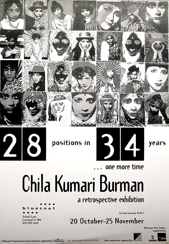Poster for Chila Kumari Burman's exhibition, 28 Positions in 34 Years