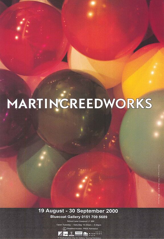 Poster for Martin Creed's Martincreedworks exhibition