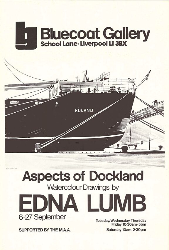 Poster for exhibition, Aspects of Dockland by Edna Lumb