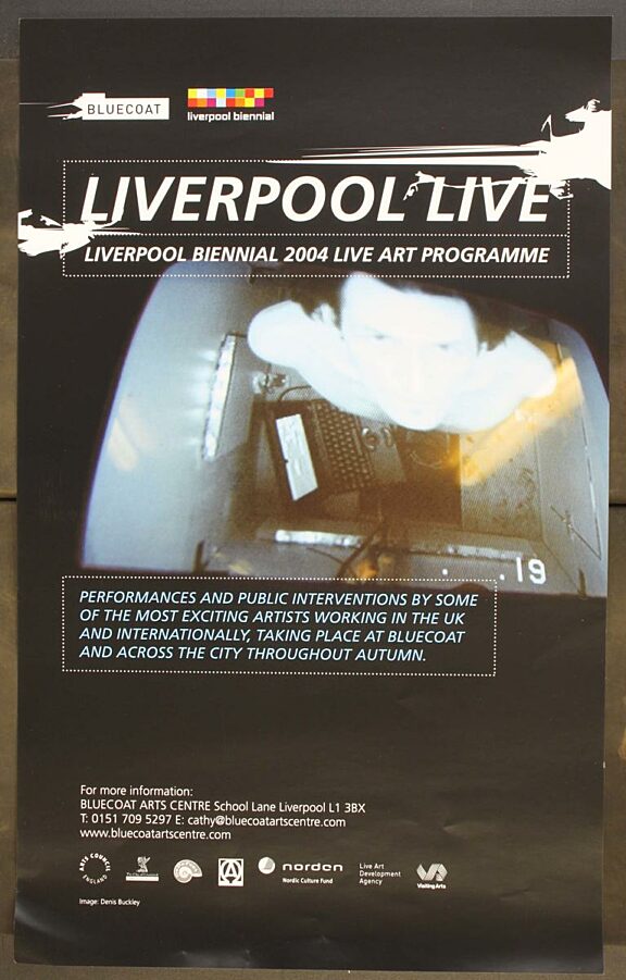 Poster for 2004 live art programme, Liverpool Live