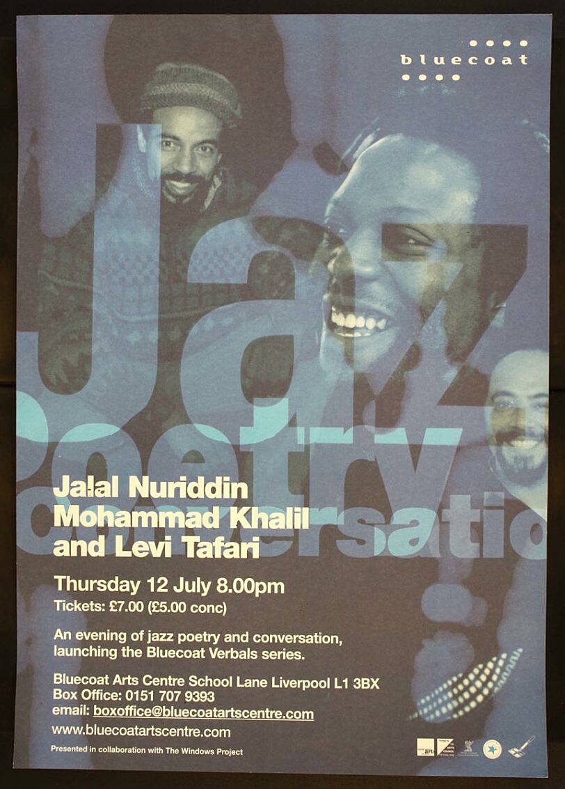 Poster for jazz poetry conversation event