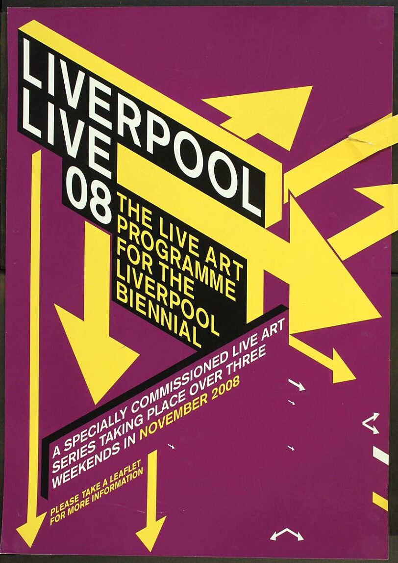 Poster for 2008 live art programme, Liverpool Live