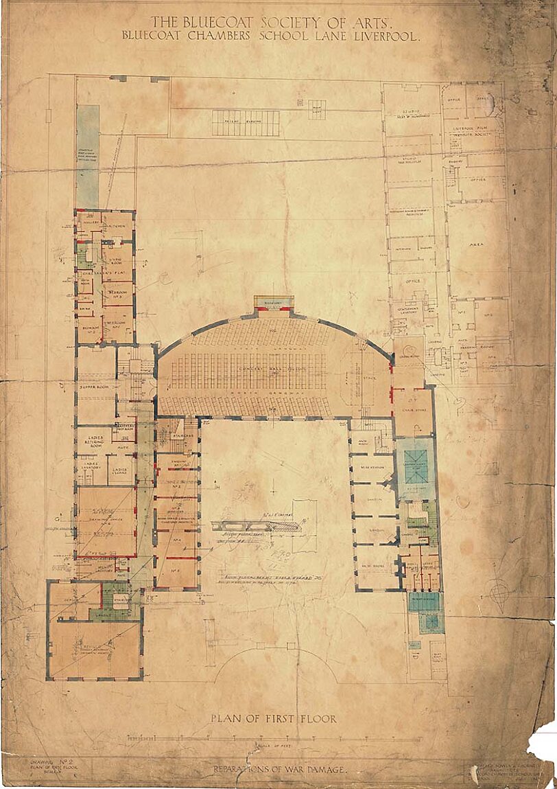 Post-war restoration architects drawings