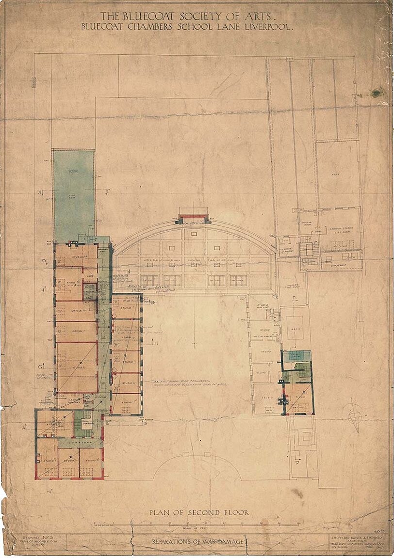 Post-war restoration architects drawings