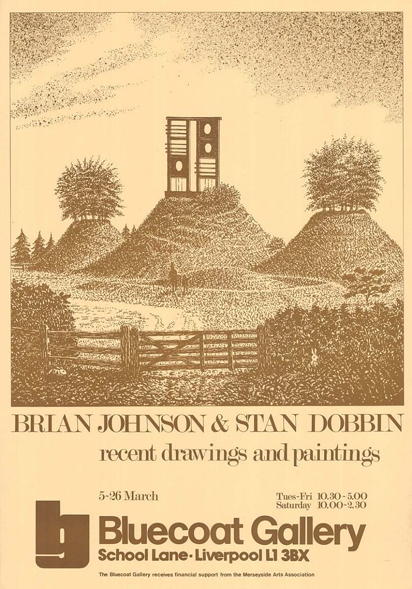 Poster for the exhibition, Brian Johnson & Stan Dobbin: Recent drawings & paintings 