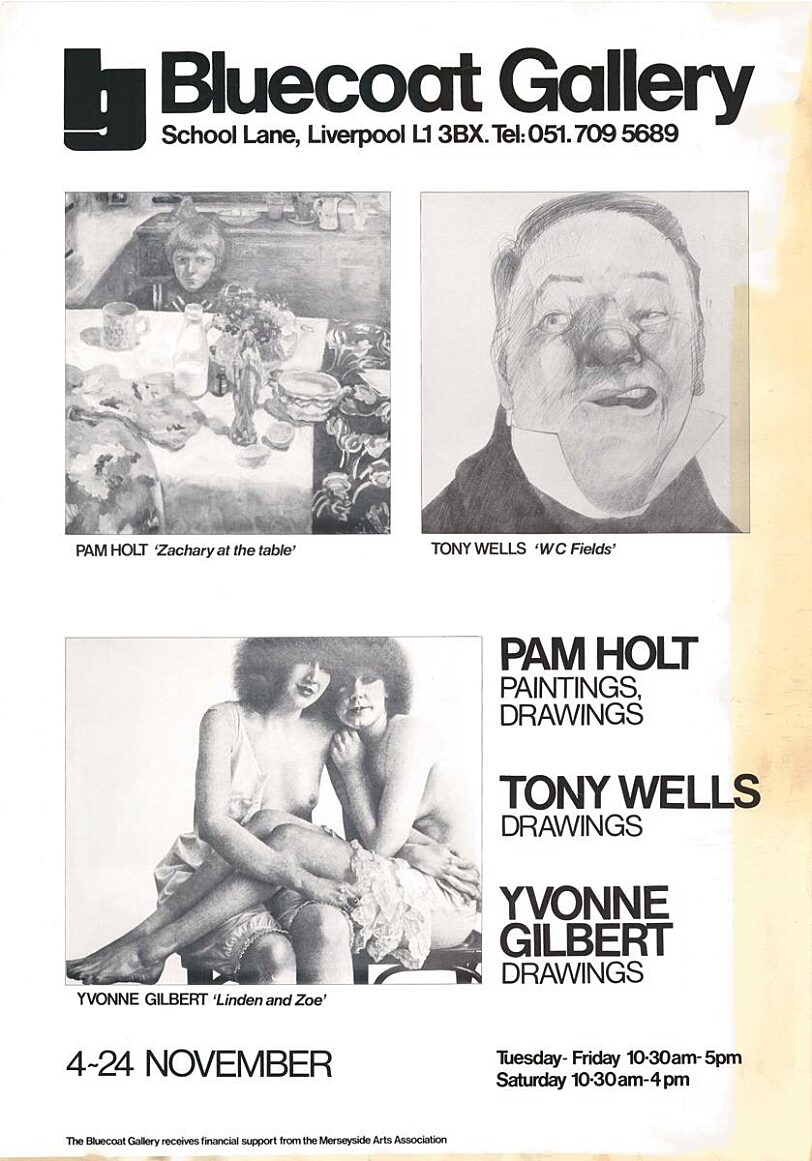 Poster for exhibition, Pam Holt, Tony Wells, Yvonne Gilbert: paintings & drawings