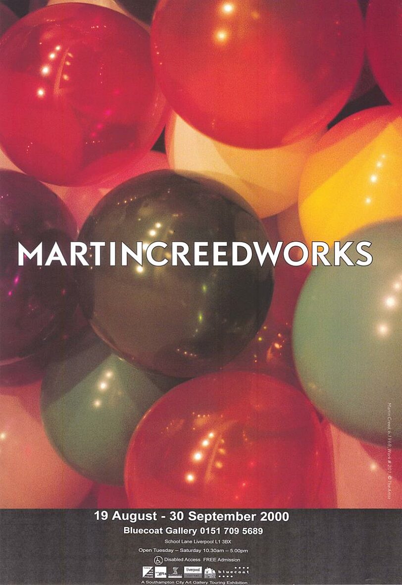 Poster for Martin Creed's Martincreedworks exhibition