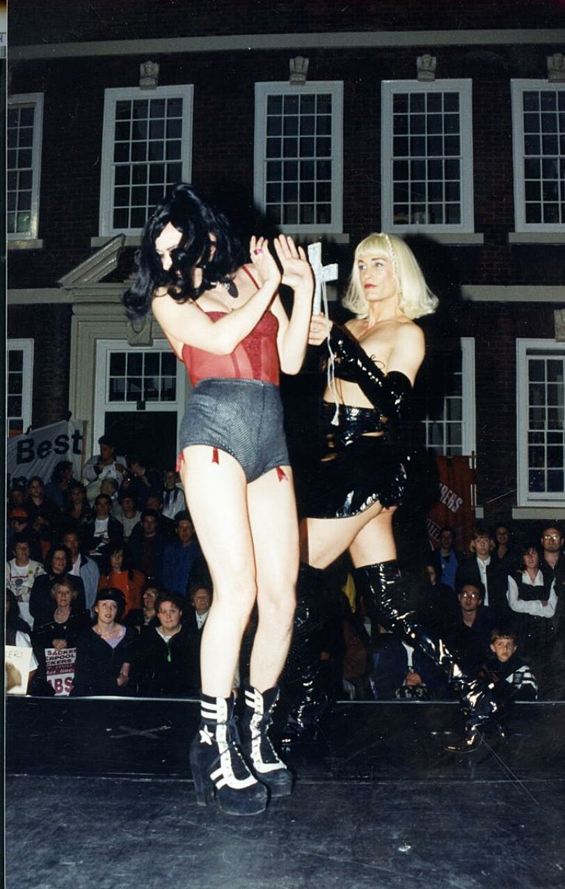 Tackle: Euro 96 Football Fashion Show in the Bluecoat courtyard