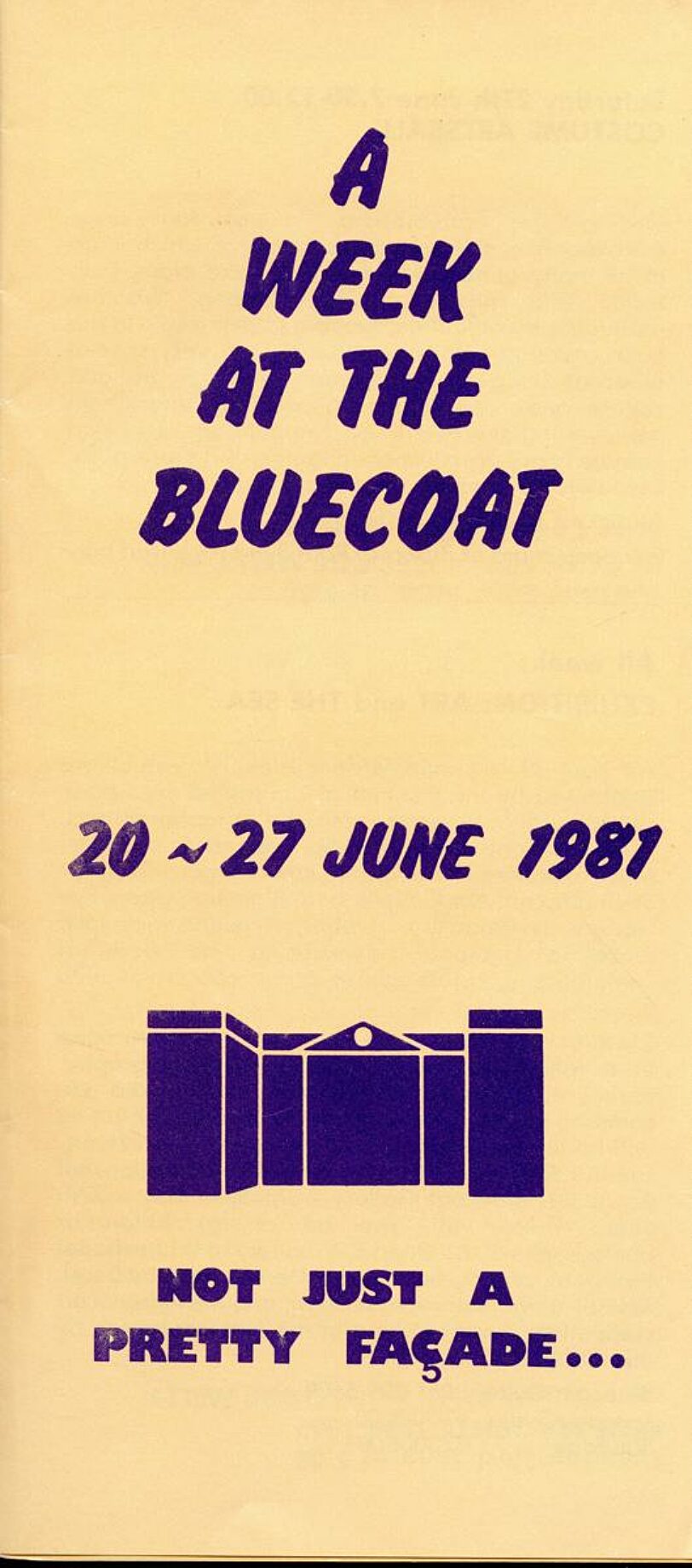 Brochure for A Week at the Bluecoat, 20-27 June