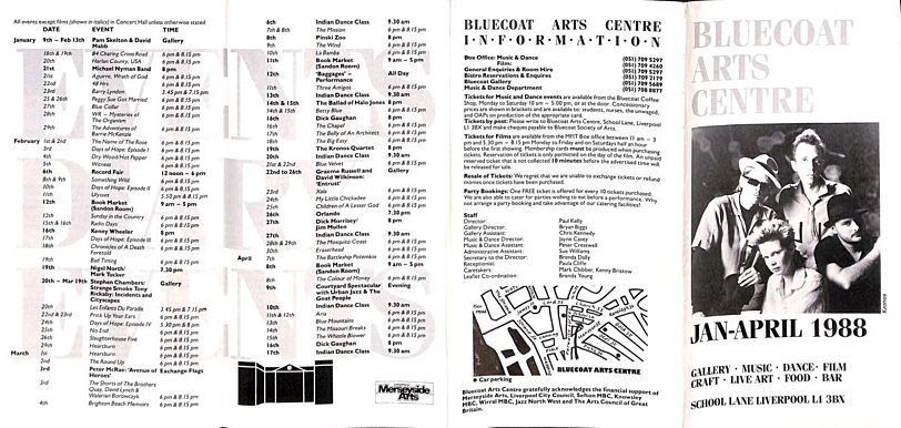 January - February 1988 Events Brochure