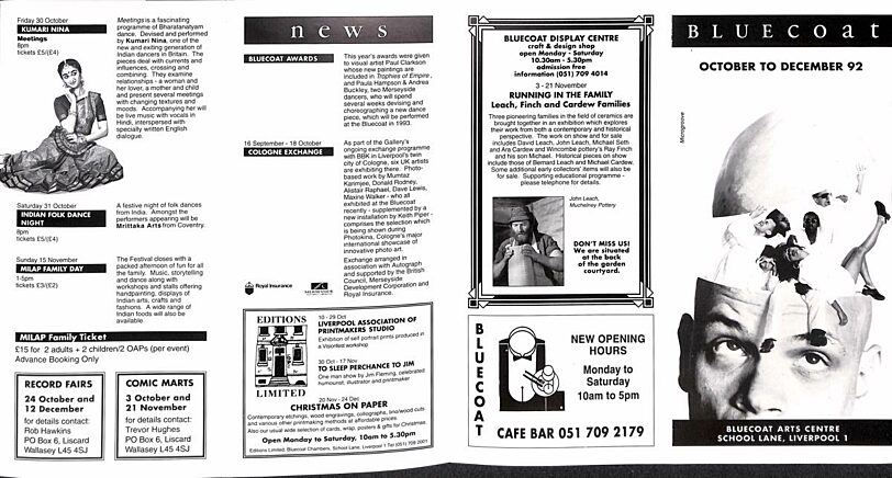 October - December 1992 Events Brochure