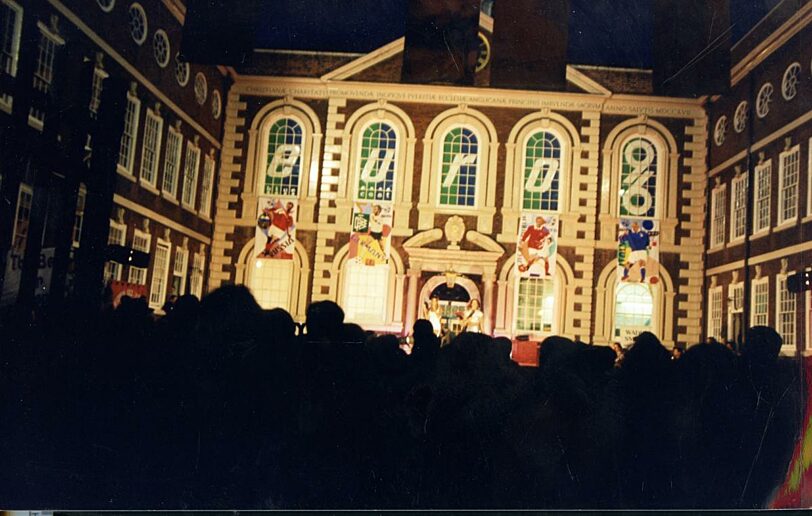 Euro 96 Football Fashion Show in the Bluecoat courtyard