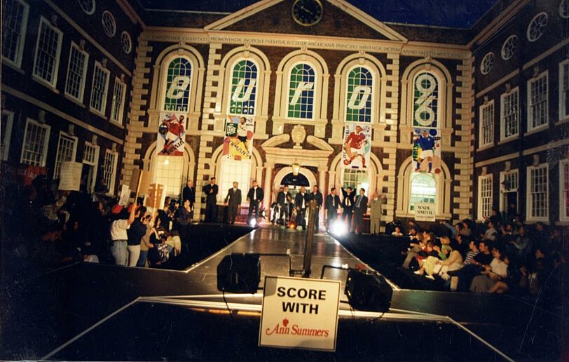 Euro 96 Football Fashion Show in the Bluecoat courtyard