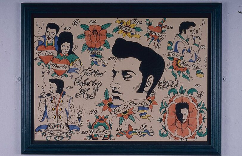 Jane Sanders' Tattoo Elvis in Glitter exhibition