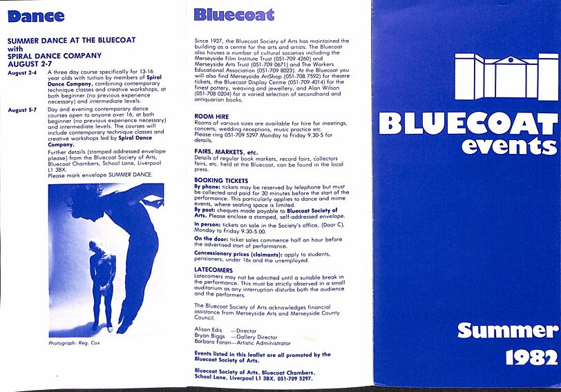 Summer 1982 Events Brochure