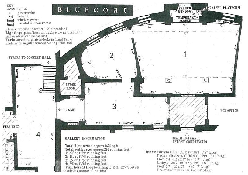 Plan of the old Bluecoat Gallery space
