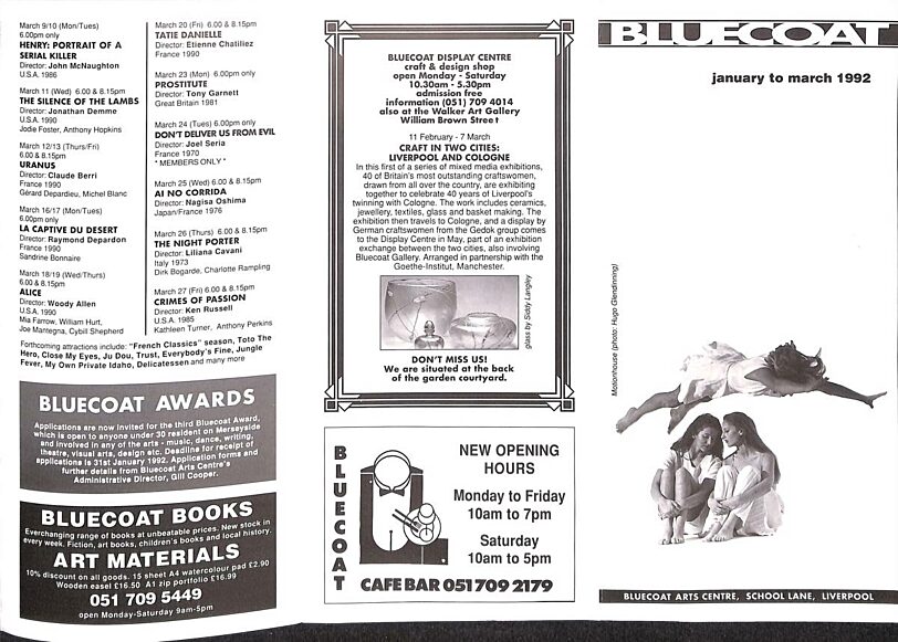 January - March 1992 Events Brochure