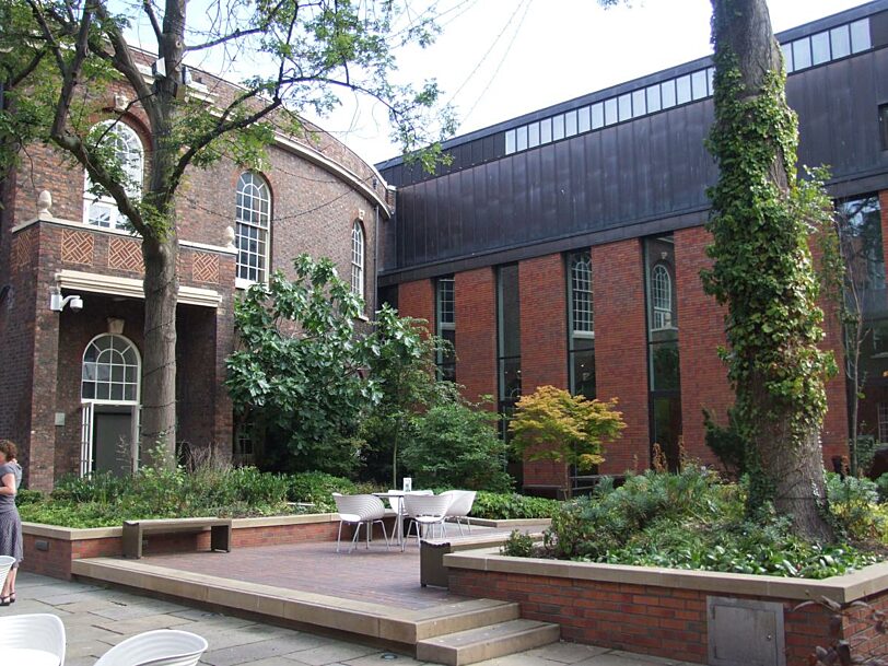 The re-landscaped Bluecoat garden