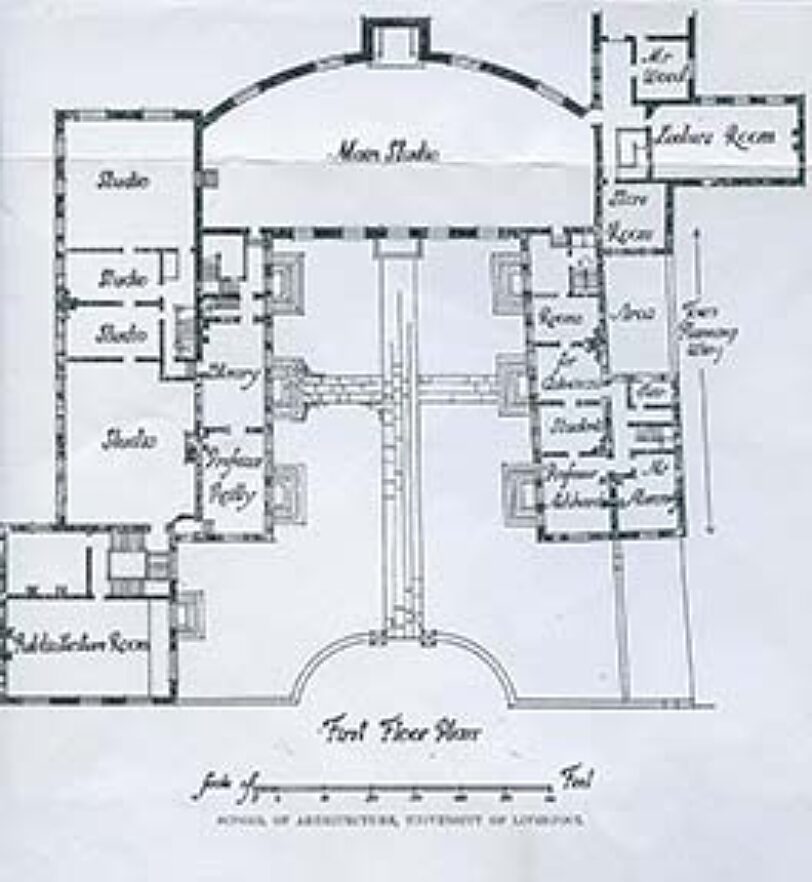 Plan of first floor showing School of Architecture occupation