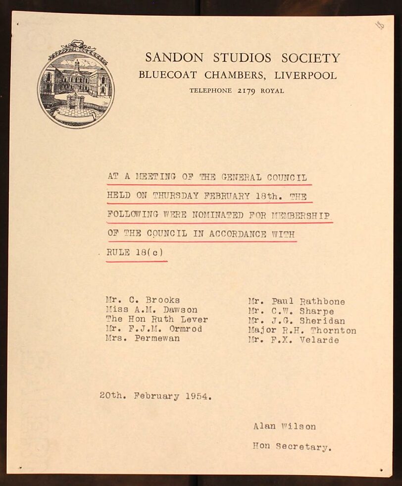 Sandon Studios Society Council nominees